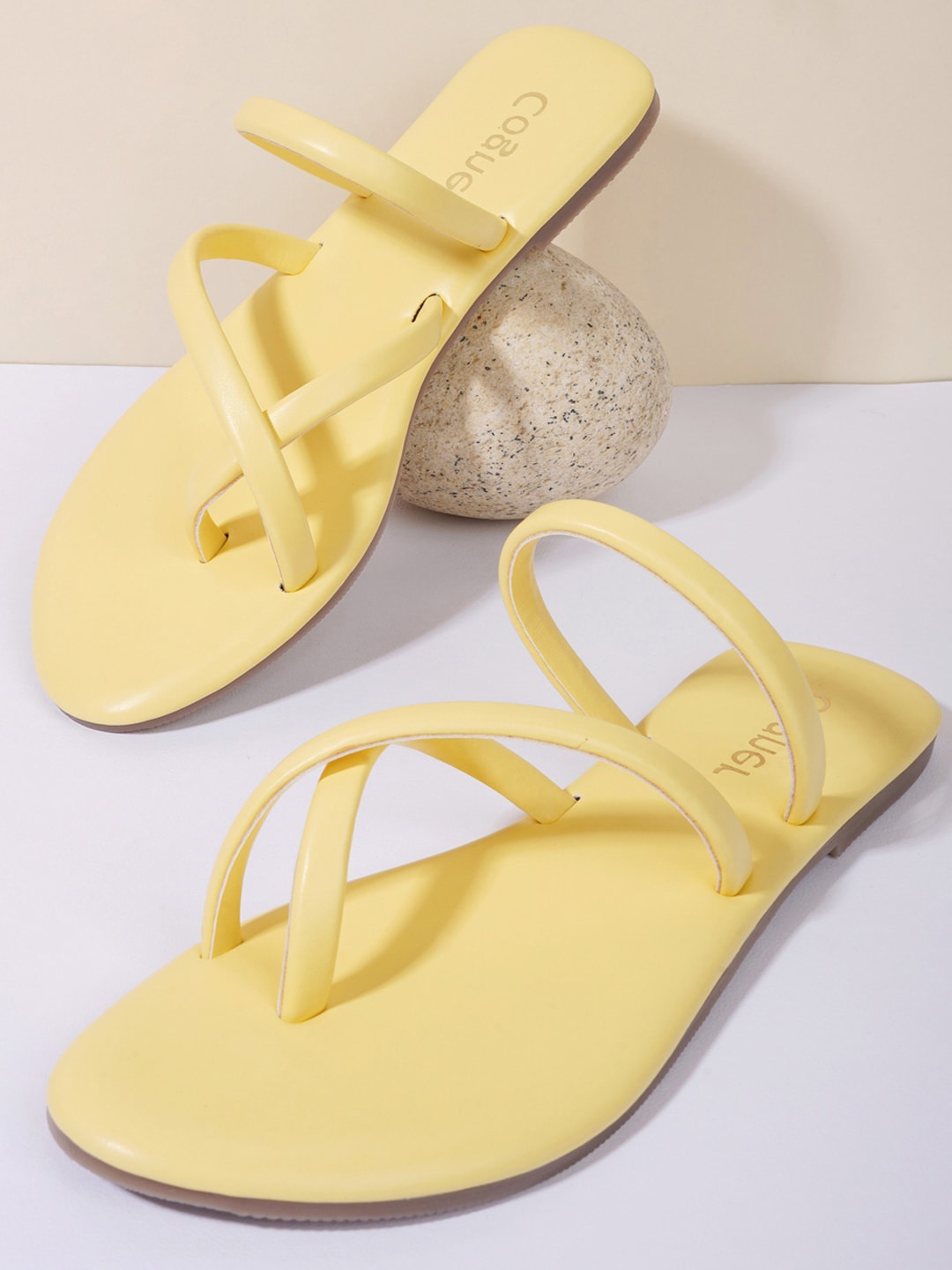 

Cogner Women Yellow Solid Synthetic One Toe Flats