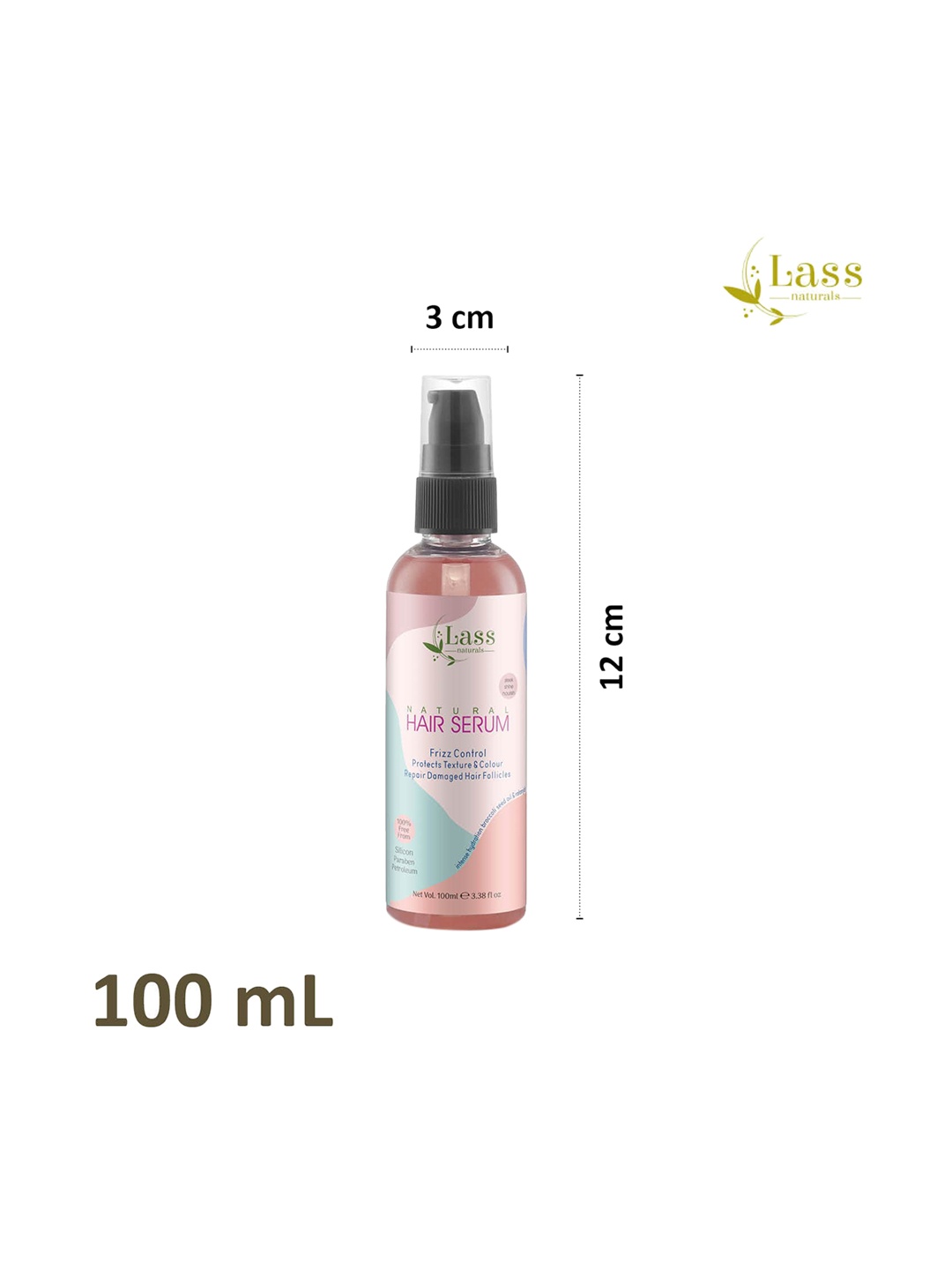 

Lass Naturals Unisex Frizz Control Natural Hair Serum 100ml, Pink