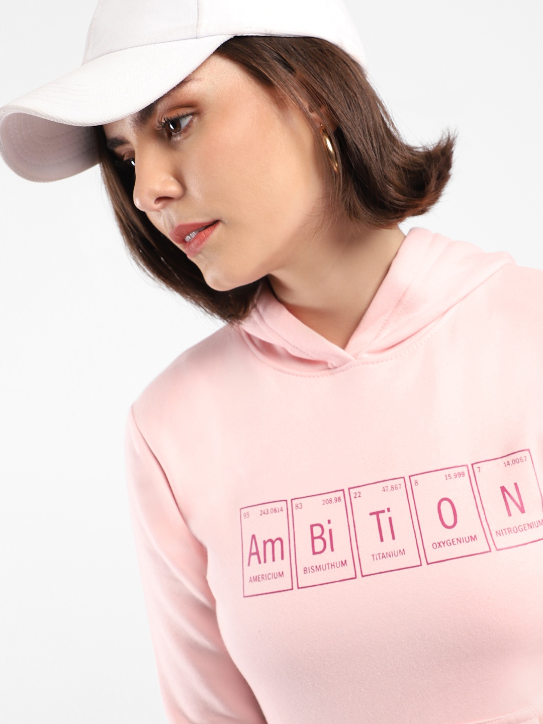

Campus Sutra Women Pink Printed Hooded Sweatshirt