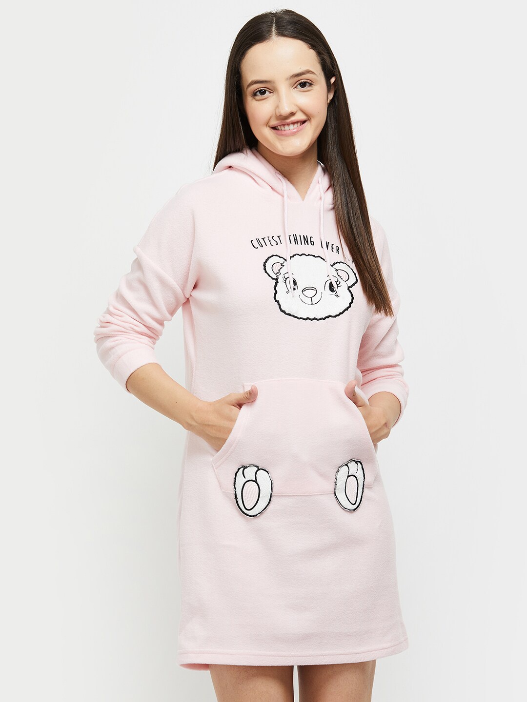 

max Women Pink Embroidered Nightdress