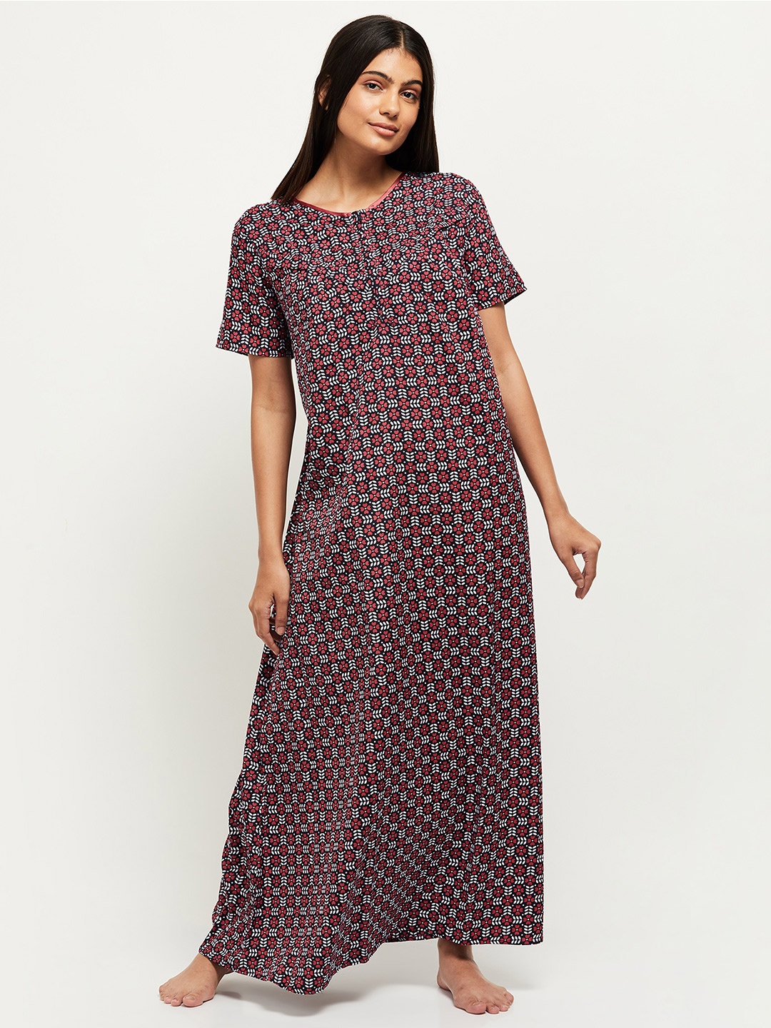 

max Navy Blue Printed Maxi Nightdress