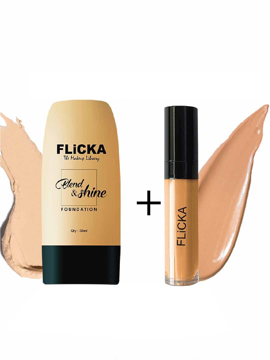 

FLiCKA Set of Blend & Shine Foundation 30ml - Beige & Cover Story Concealer 8.5ml - Walnut