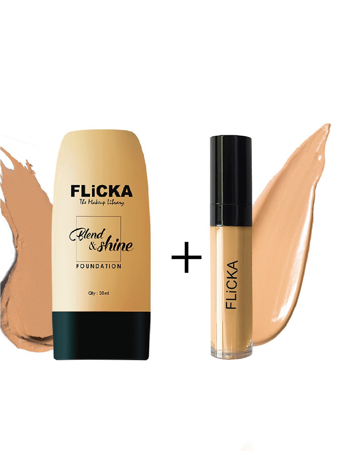 

FLiCKA Set of Blend & Shine Foundation 30ml - Coffee & Cover Story Concealer 8.5ml - Beige