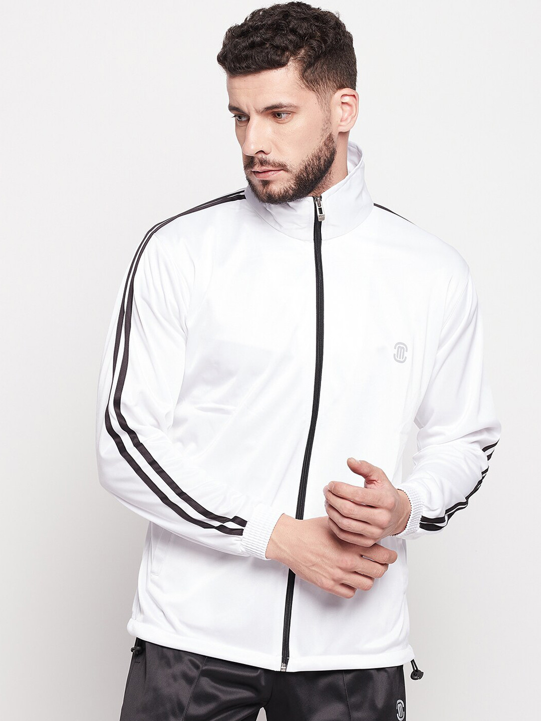 

MOZAFIA Men White Lightweight Running Sporty Jacket
