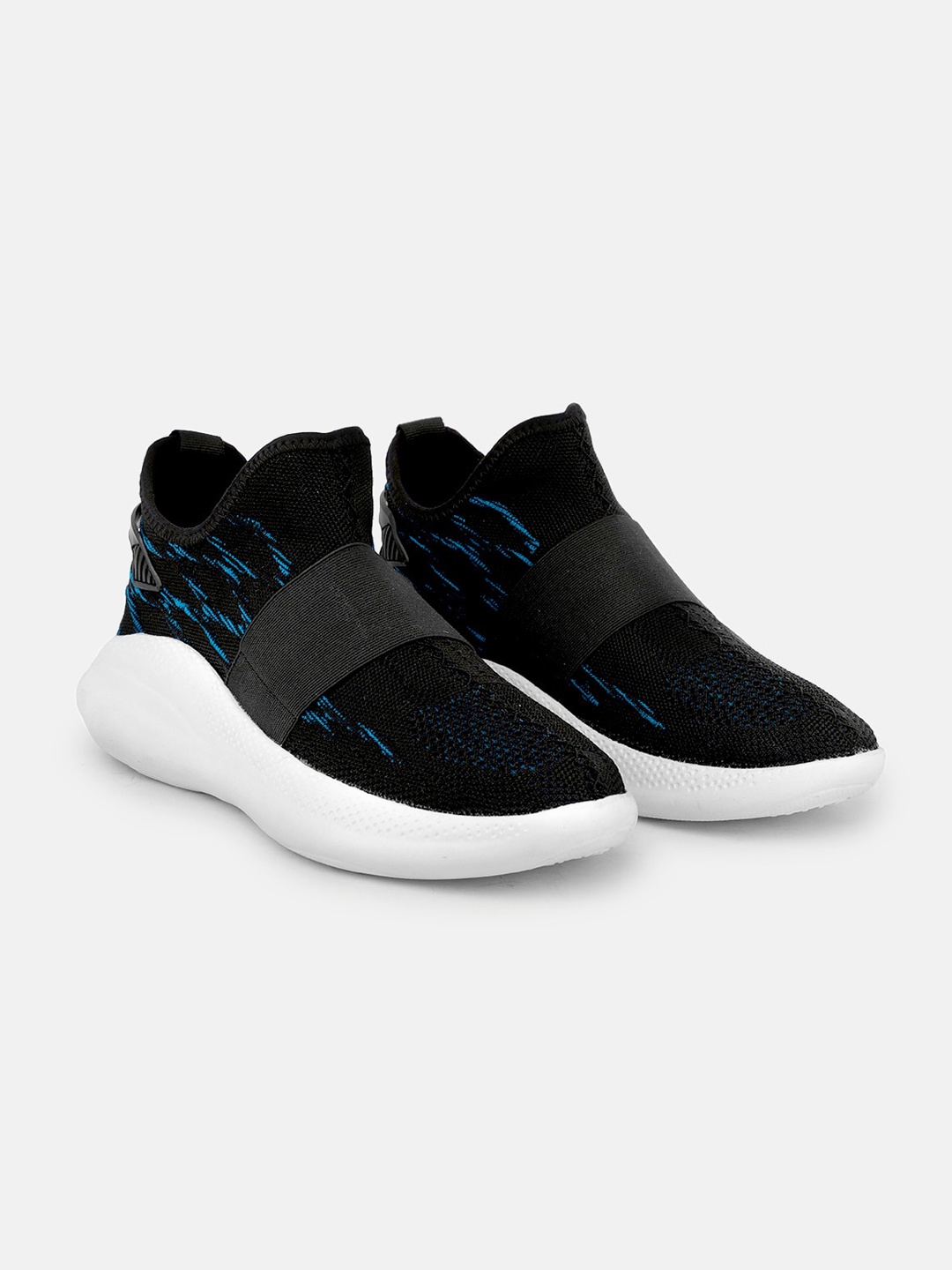 

RapidBox Men Black Woven Design Slip-On Sneakers