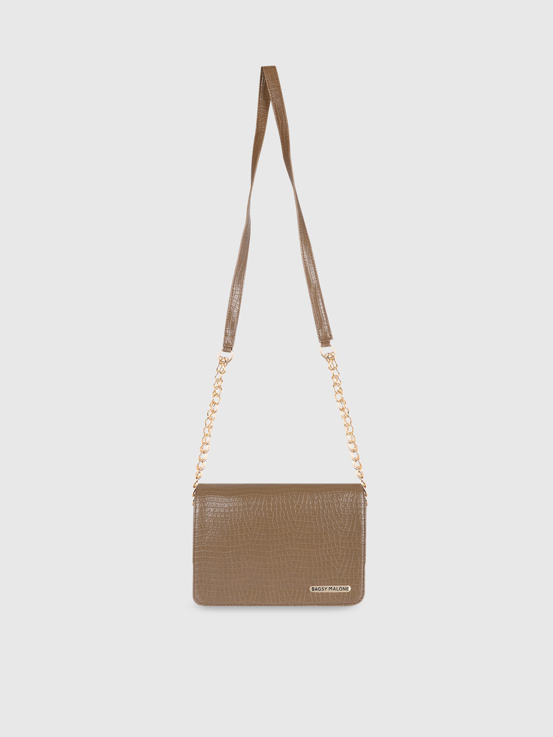 

Bagsy Malone Brown Textured PU Structured Sling Bag