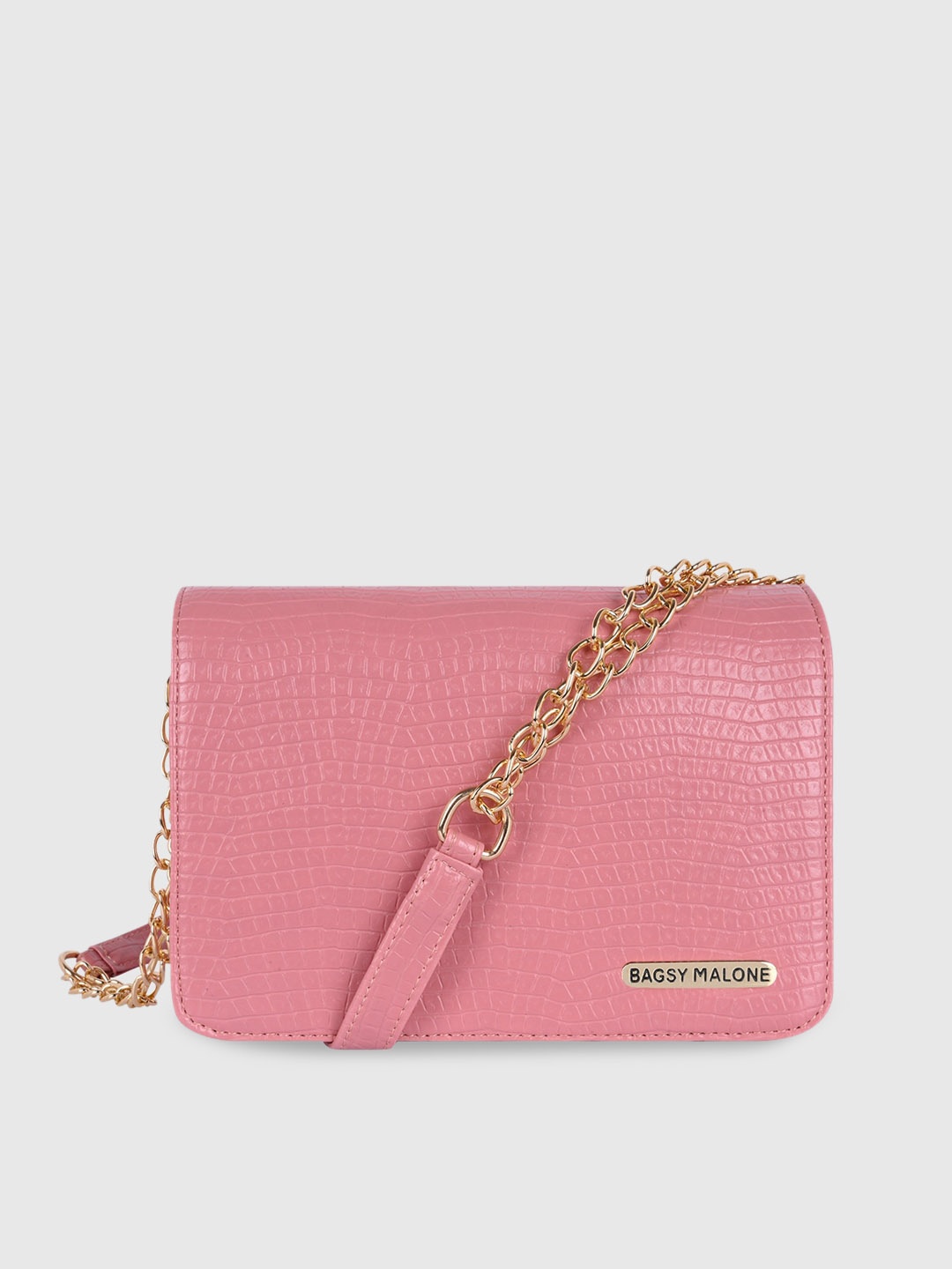 

Bagsy Malone Pink Textured Structured Sling Bag
