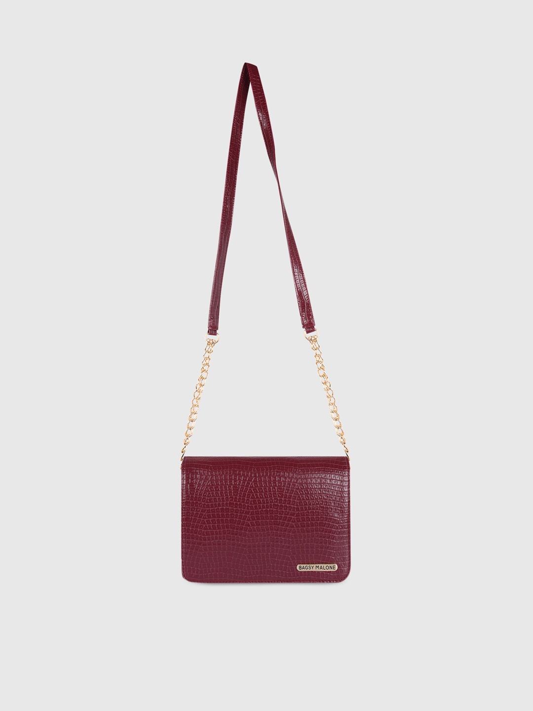 

Bagsy Malone Maroon Textured Structured Sling Bag