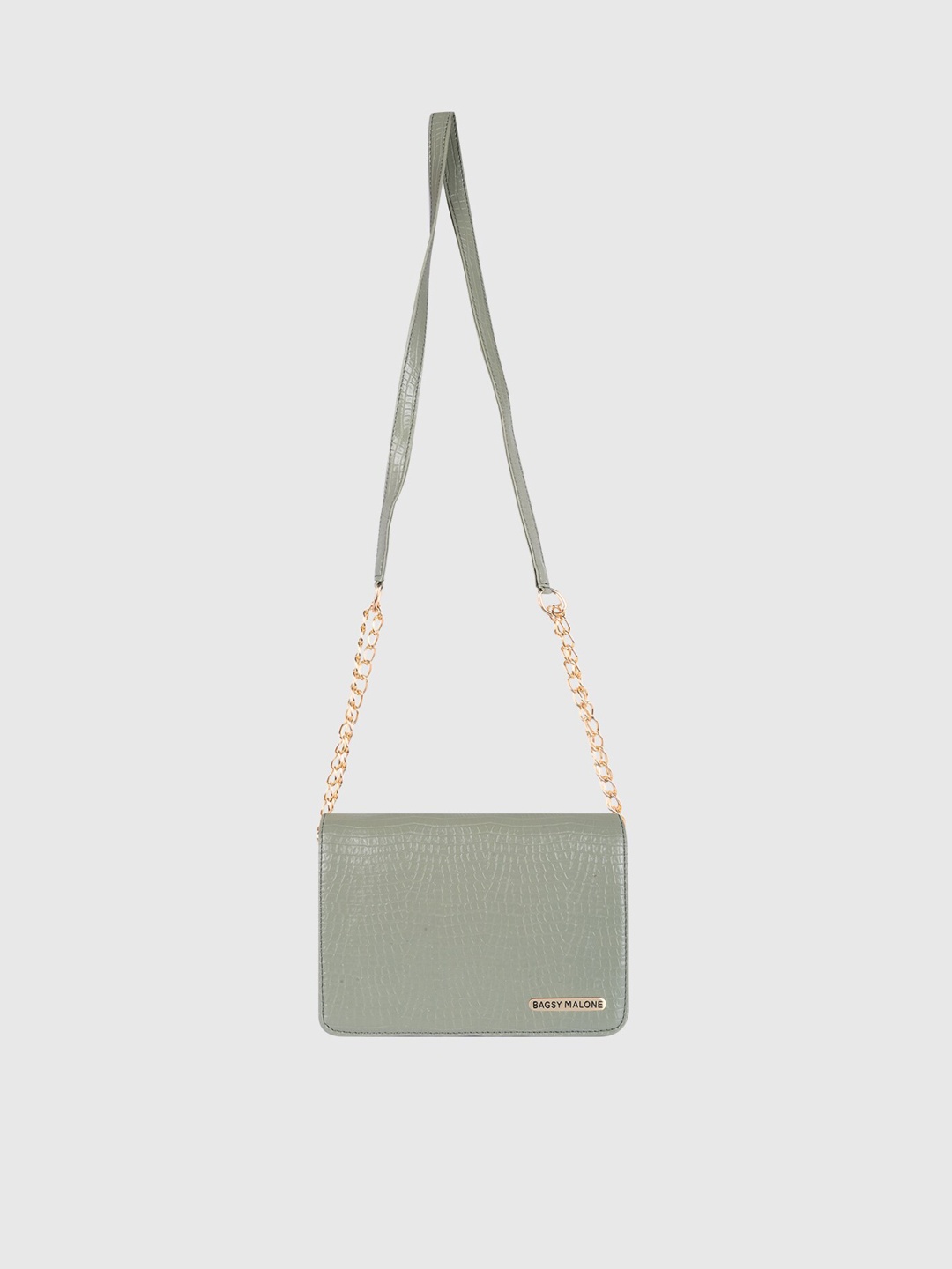 

Bagsy Malone Sea Green Textured Structured Sling Bag