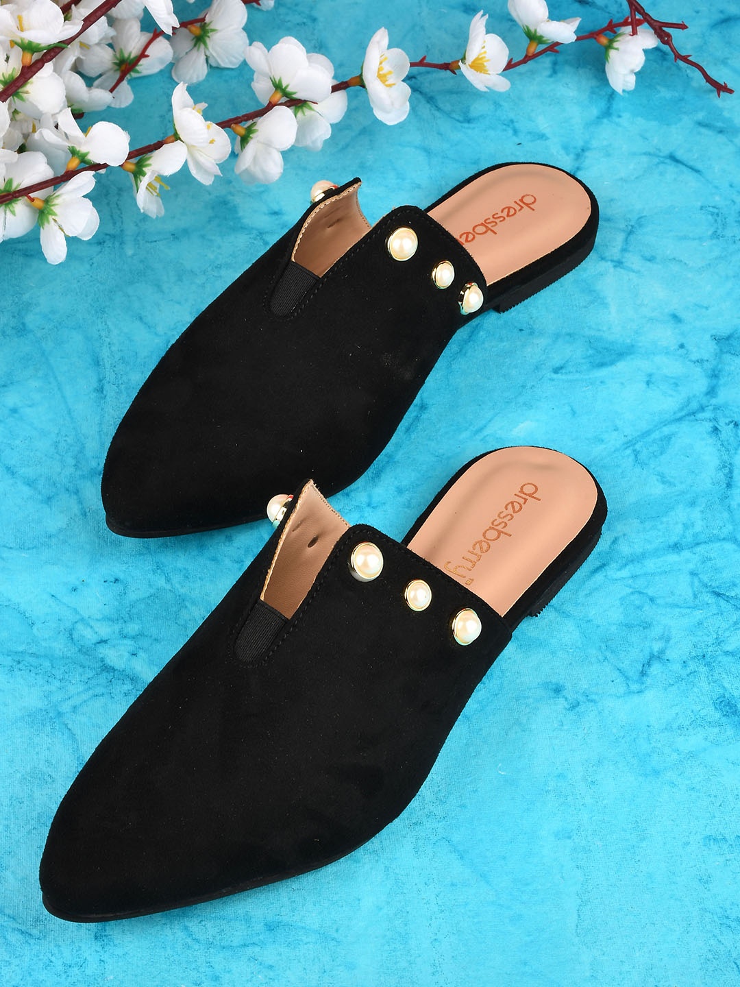 

DressBerry Women Black Mules Flats