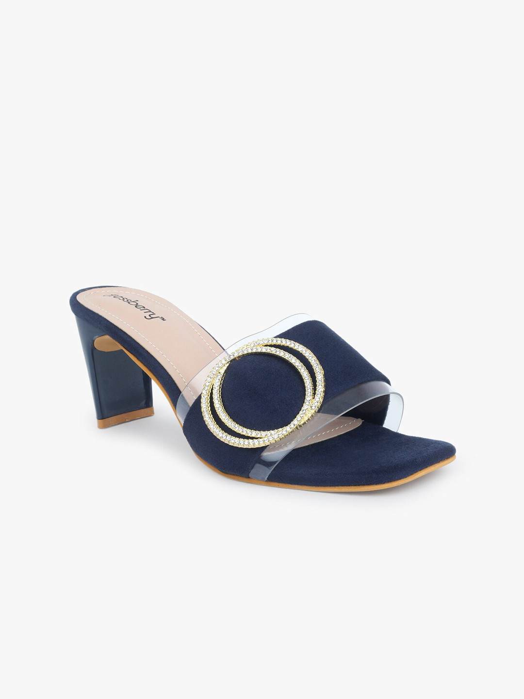 

DressBerry Women Blue & Beige Embellished Block Sandals