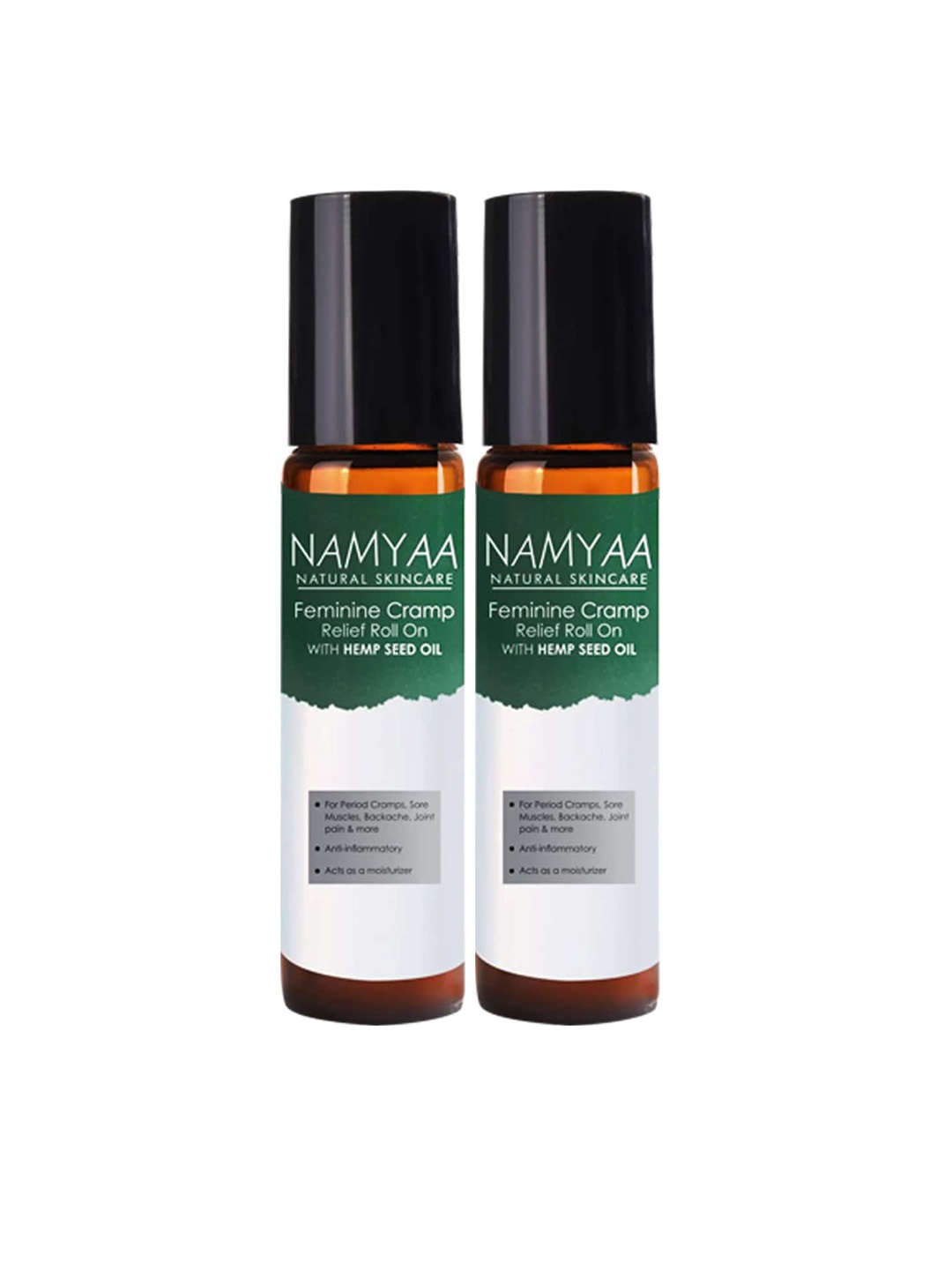 

Namyaa Set of 2 Cramp Relief Roll On with Hemp Seed Oil - 20 ml each, Green