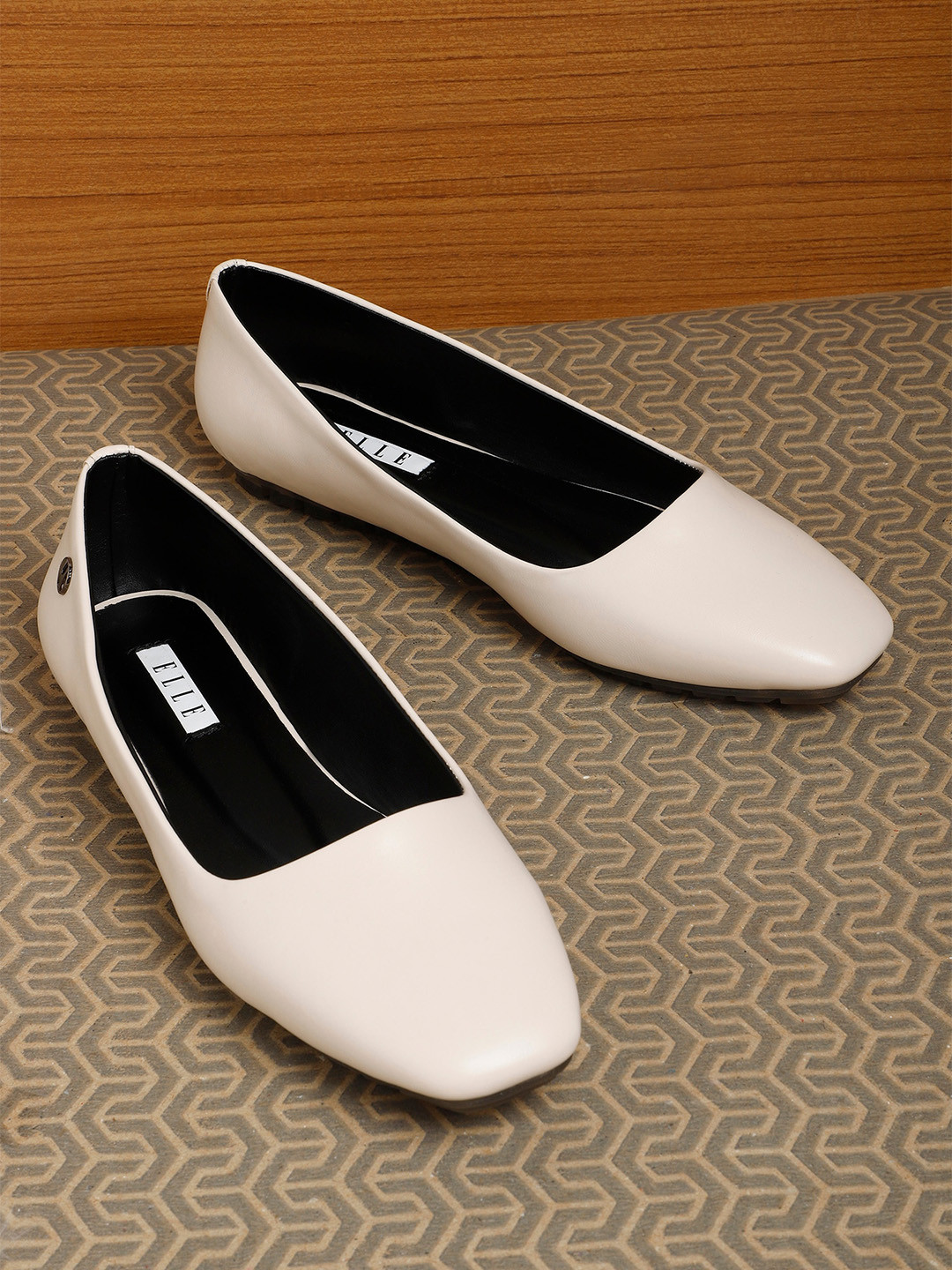 

ELLE Women Cream-Coloured Ballerinas Flats