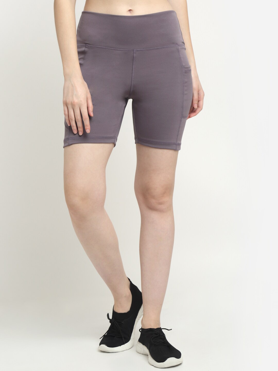 EVERDION Women Lavender Slim Fit Training or Gym Shorts