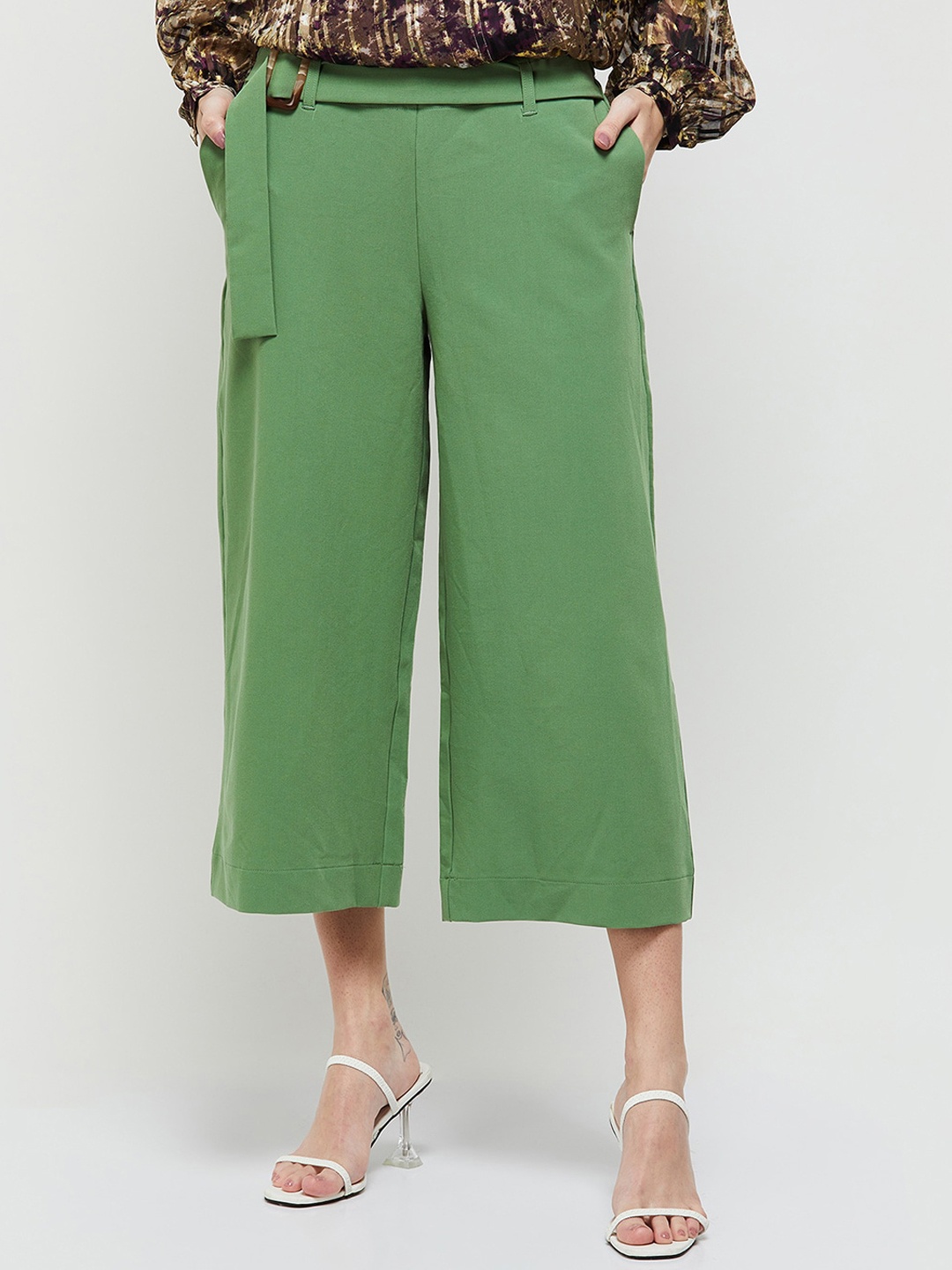 

max Women Green Culottes Solid Trousers