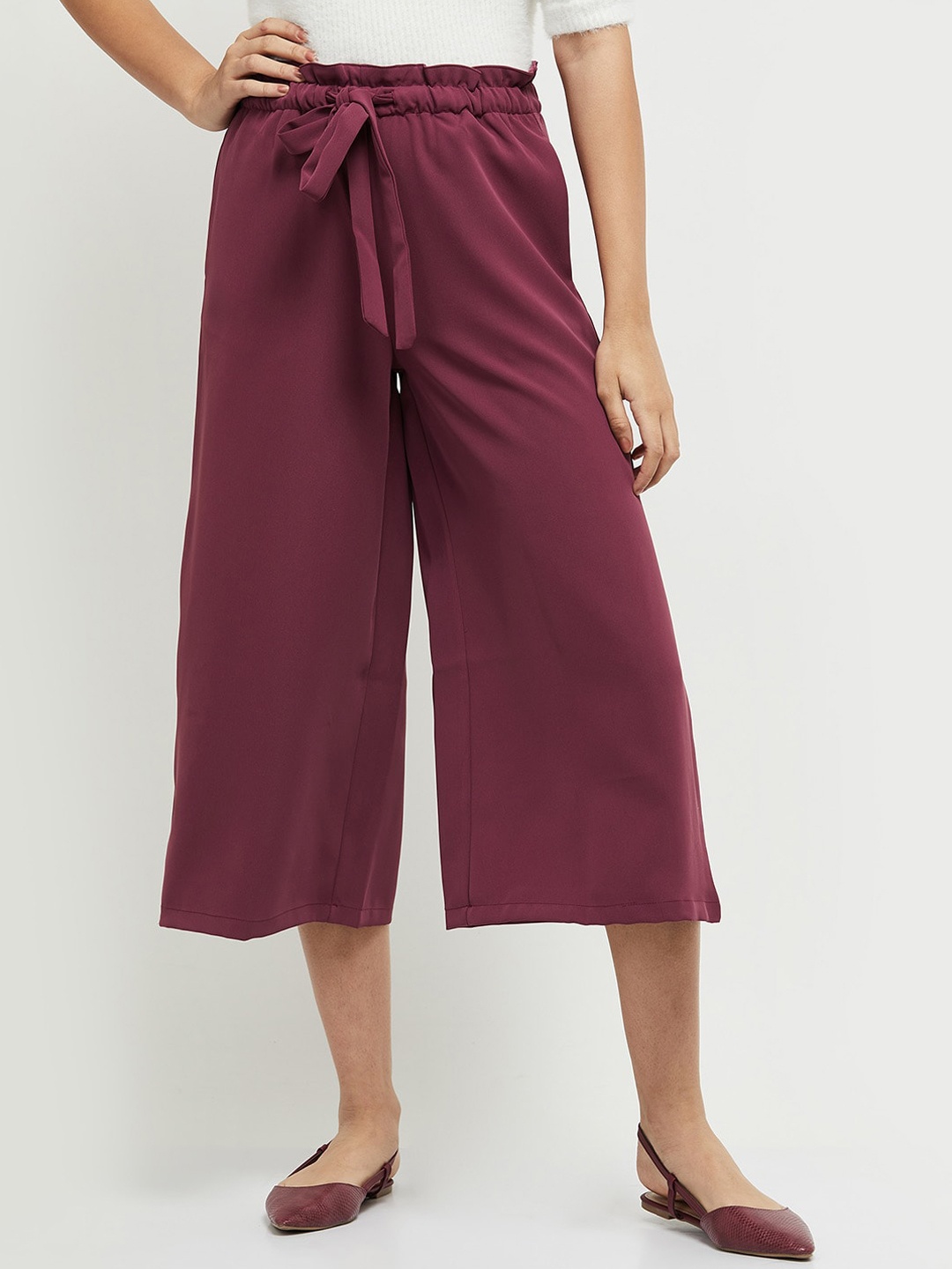 

max Women Red Culottes Solid Trousers