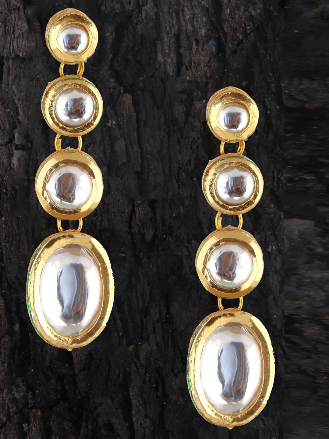 

LUCKY JEWELLERY White Geometric Drop Earrings