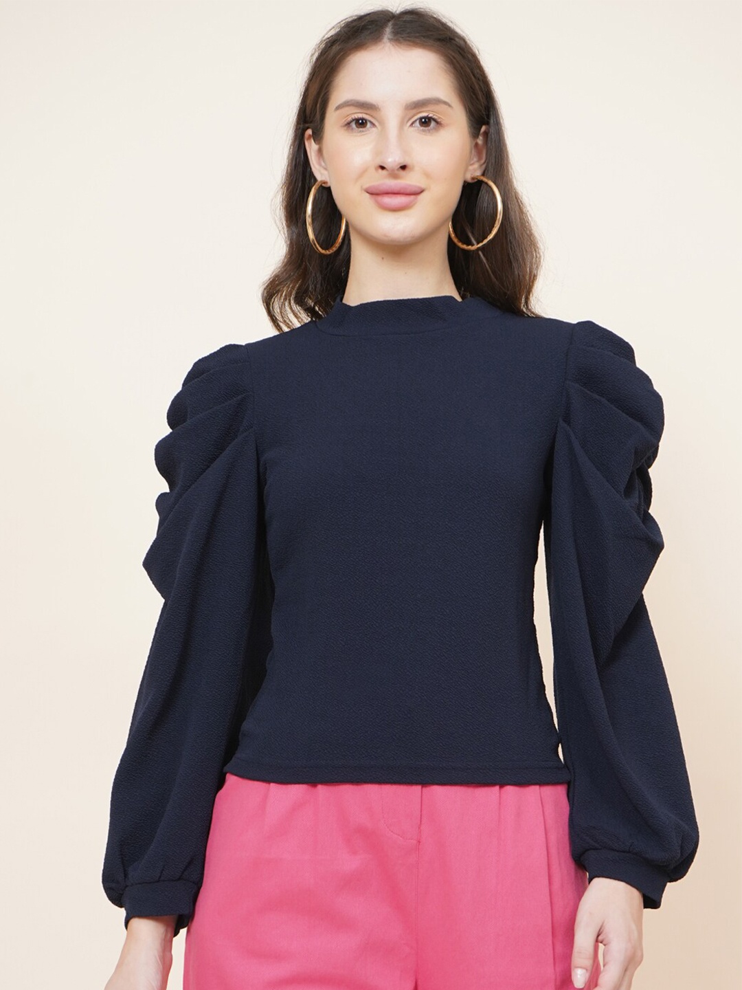 

DIVA WALK EXCLUSIVE Navy Blue High Neck Top