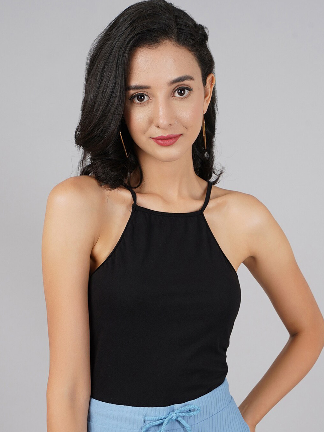 

DIVA WALK EXCLUSIVE Black Pure Cotton Crop Top