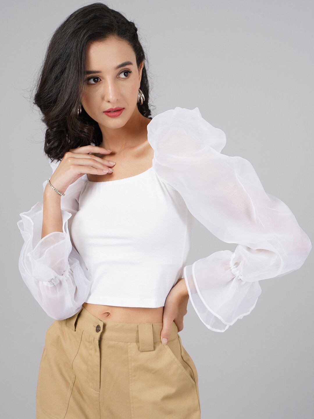 

DIVA WALK EXCLUSIVE White Pure Cotton Crop Top