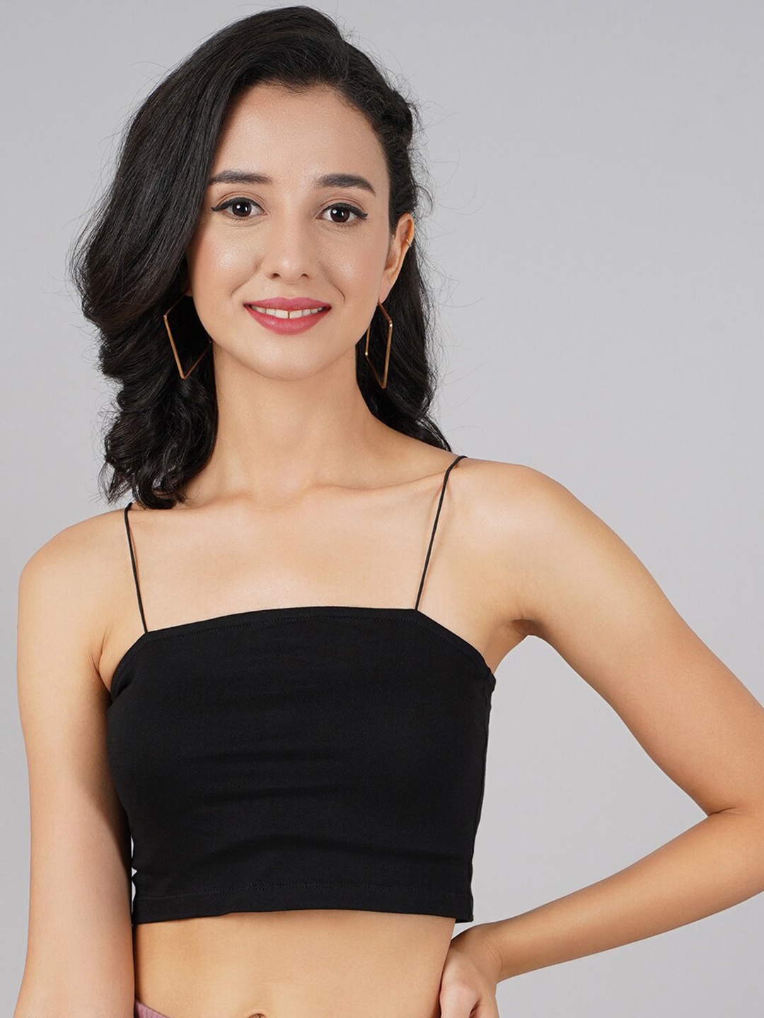 

DIVA WALK EXCLUSIVE Black Pure Cotton Bralette Crop Top