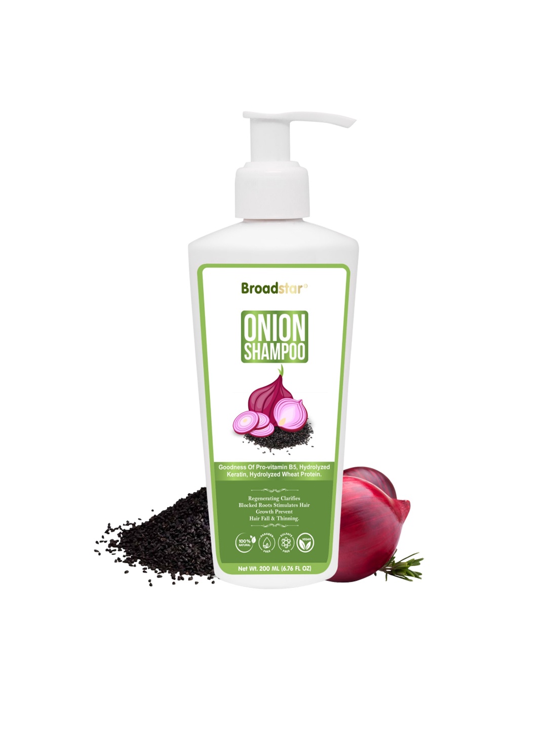 

BROADSTAR Onion Hair Fall & Thinning Shampoo 200ml, White