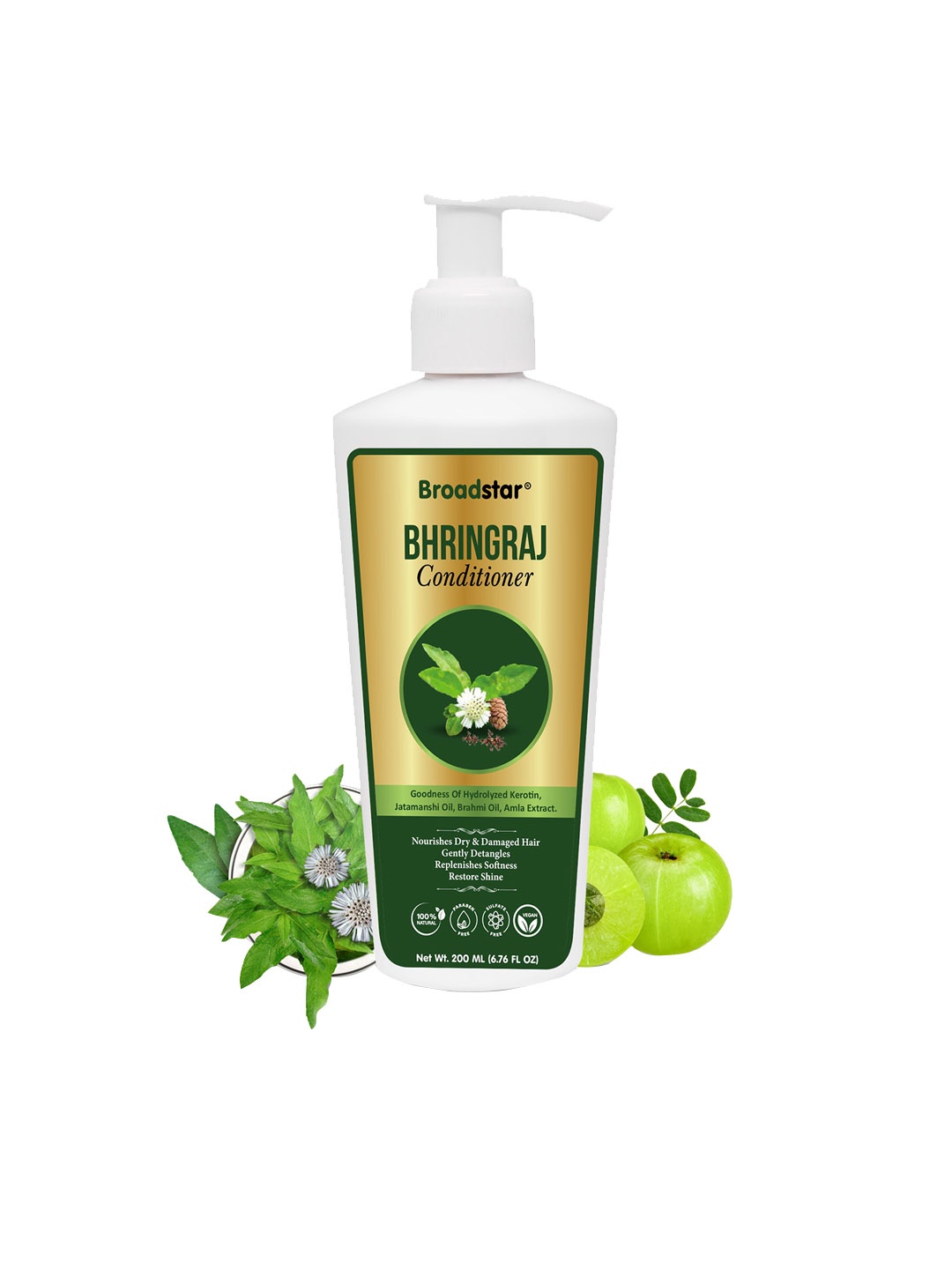 

BROADSTAR Hydrolyzed Kerotin+Jatamanshi & Brahmi Oils with Amla Extract Conditioner 200ml, Na