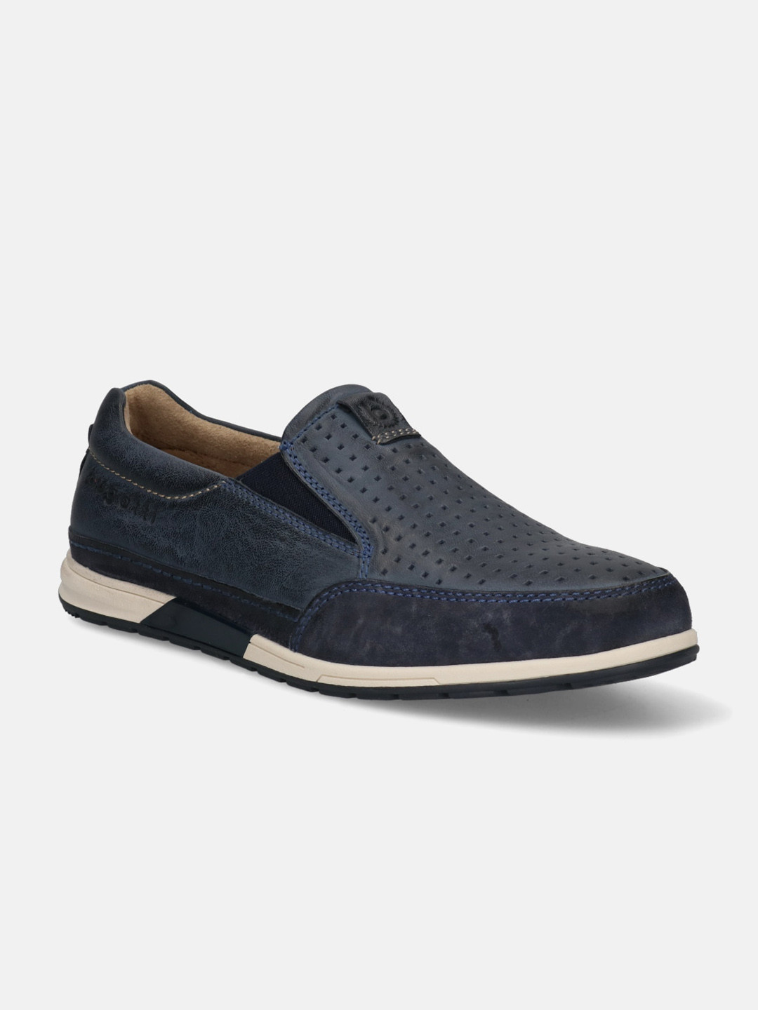 

Bugatti Men Blue Woven Design Nubuck Slip-On Sneakers