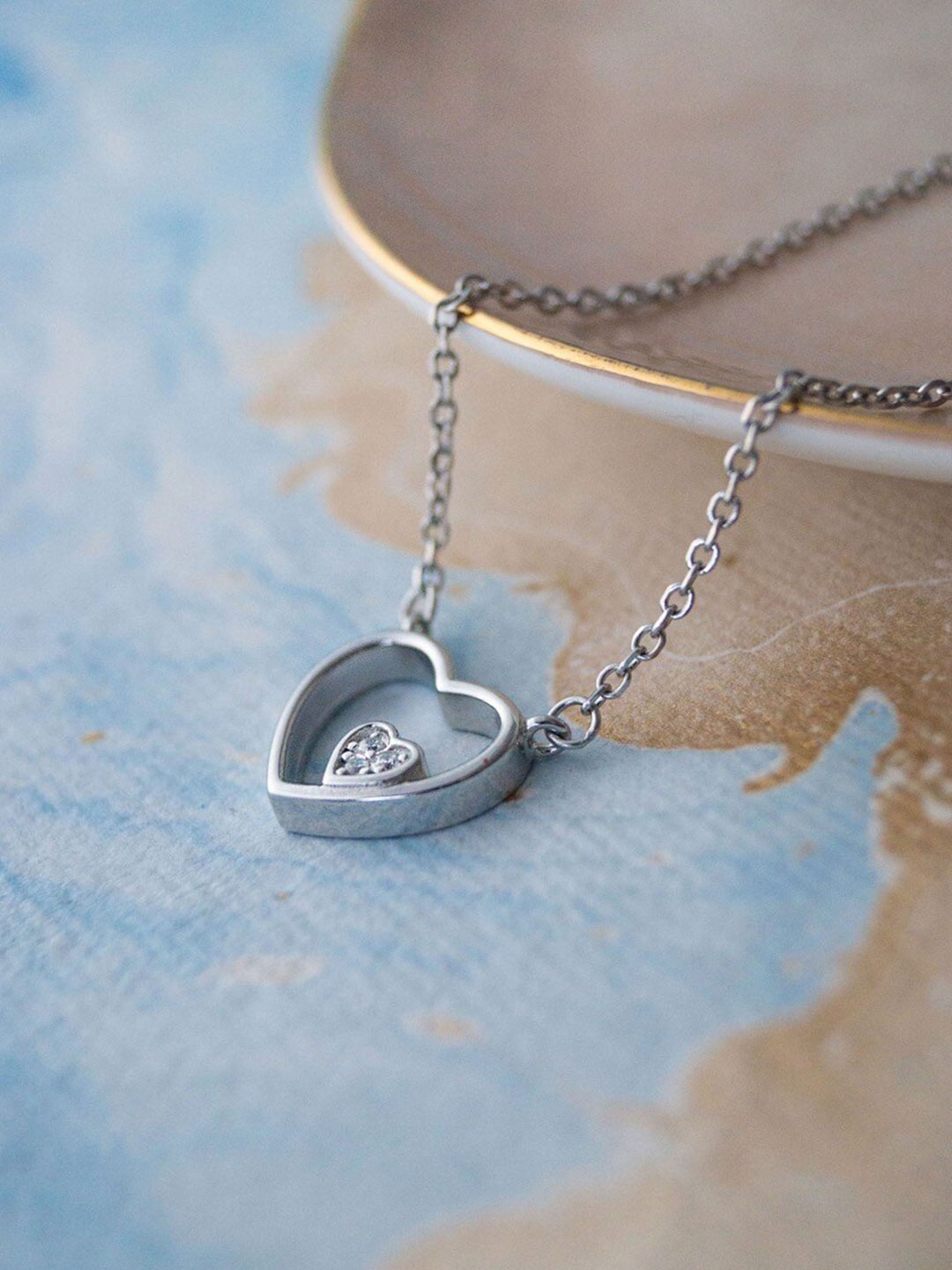 

MANNASH Silver-Toned Sterling Silver Rhodium-Plated Necklace