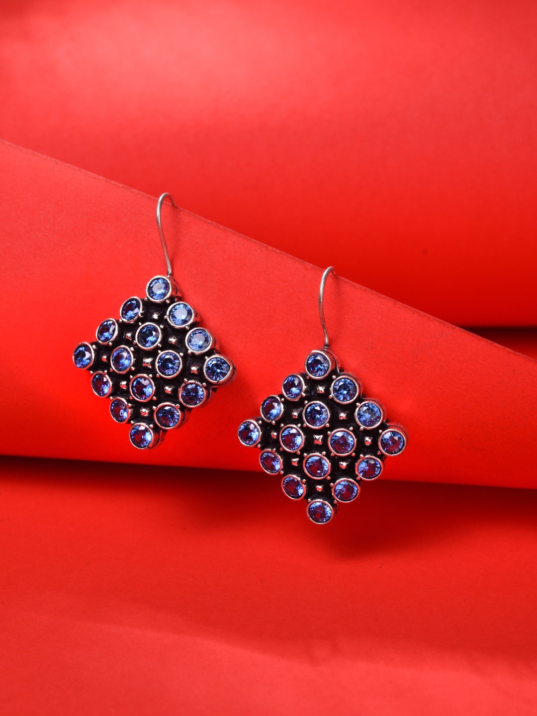 

Saraf RS Jewellery Blue Contemporary Drop Earrings