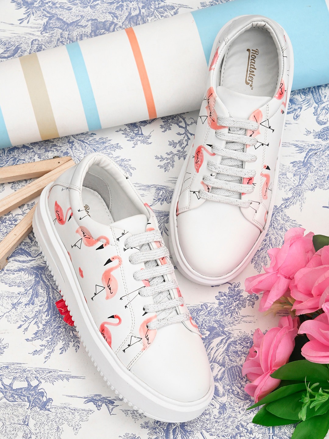 

Roadster Women White Printed Sneakers