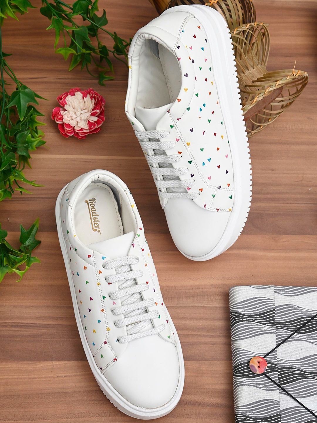 

Roadster Women White Printed Sneakers