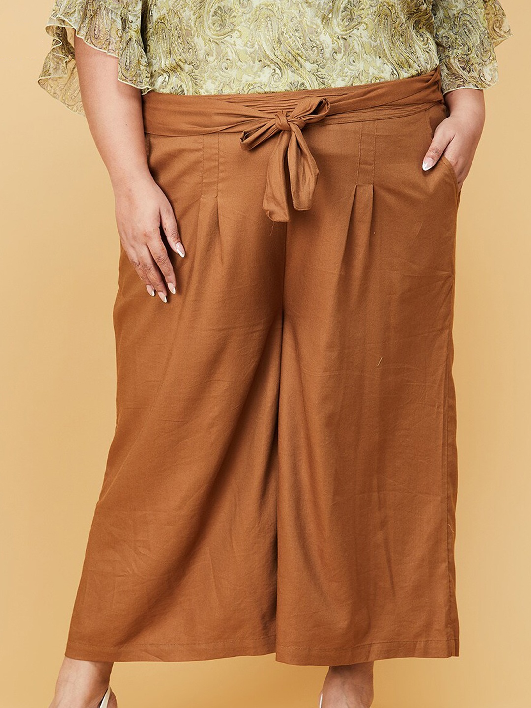 

max Women Tan Palazzos