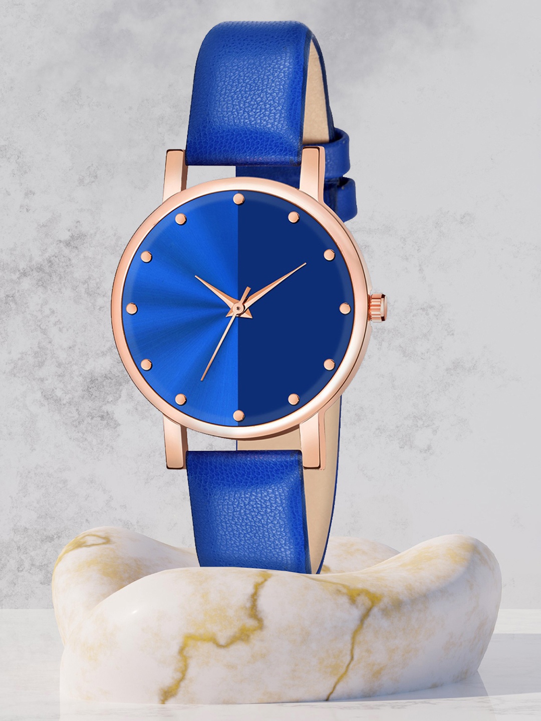 Shocknshop Women Blue Dial & Blue Leather Straps Analogue Watch WCH48Blue