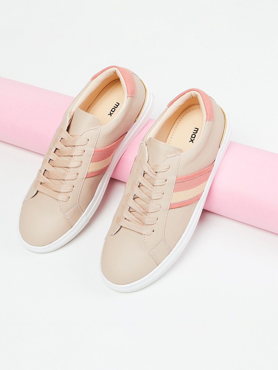 

max Women Nude-Coloured Solid Sneakers