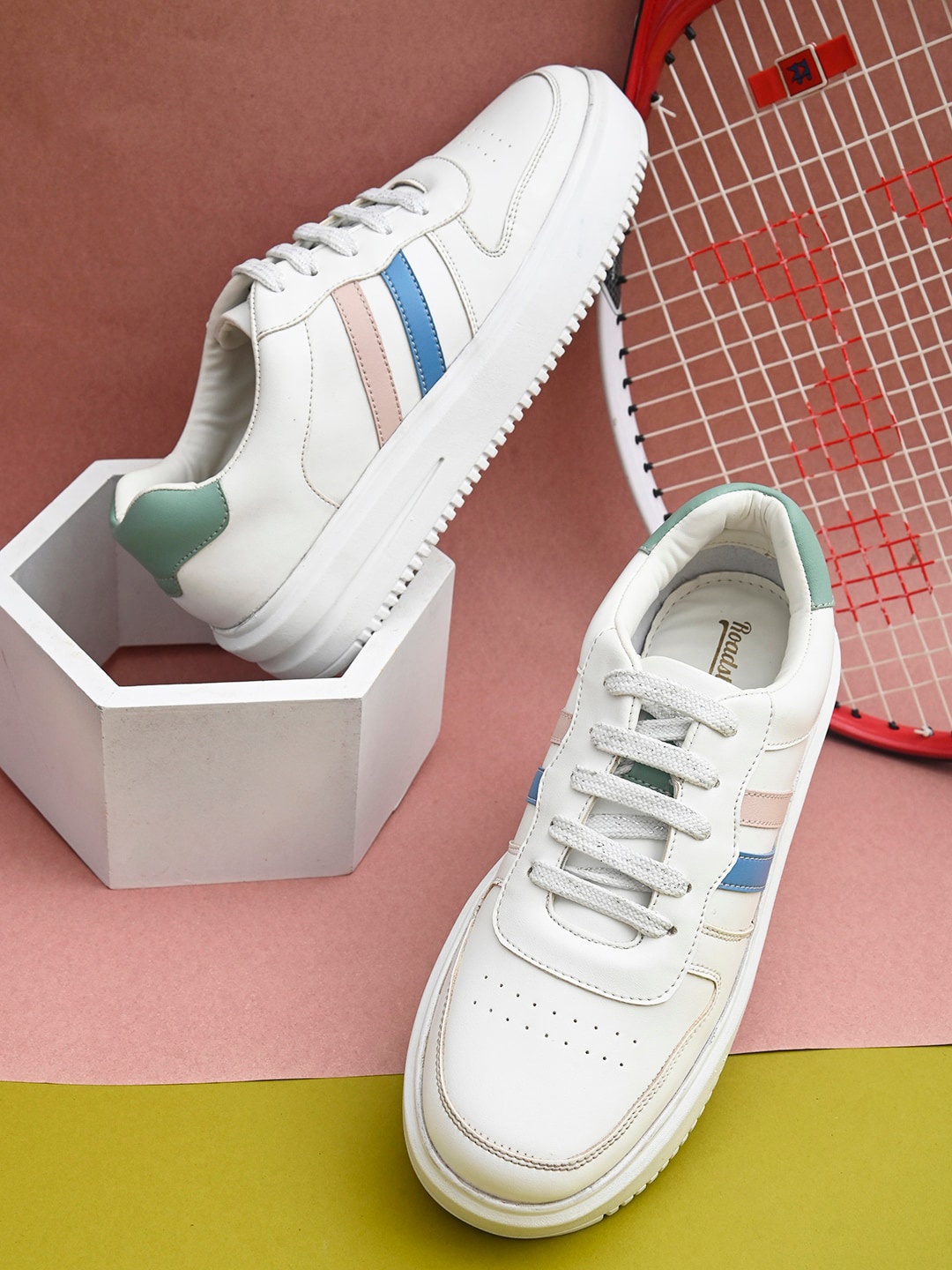 

Roadster Women White Colourblocked Sneakers