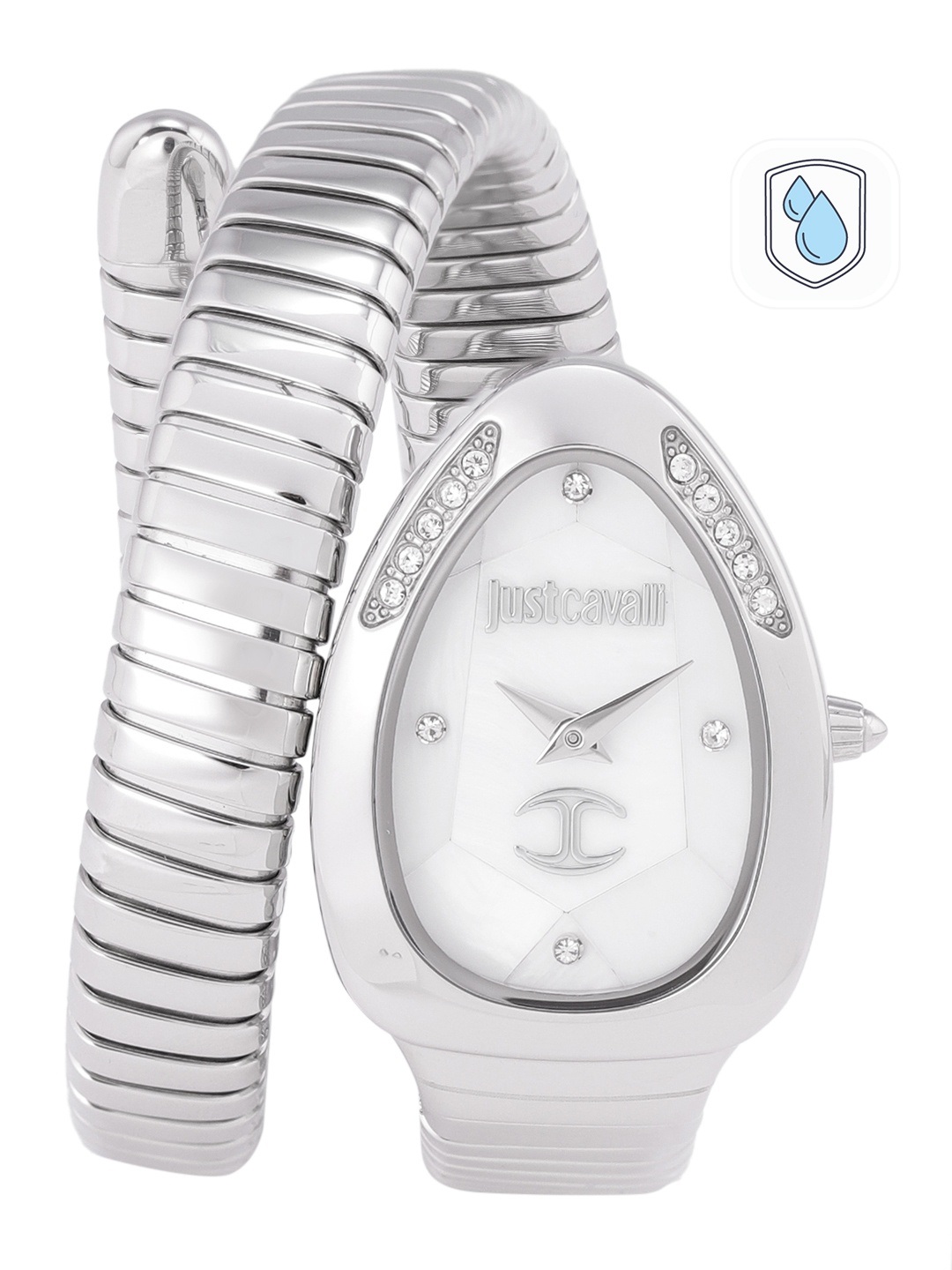 

Just Cavalli Women White Dial & Silver-Toned Straps Analogue Watch JC1L229M0015