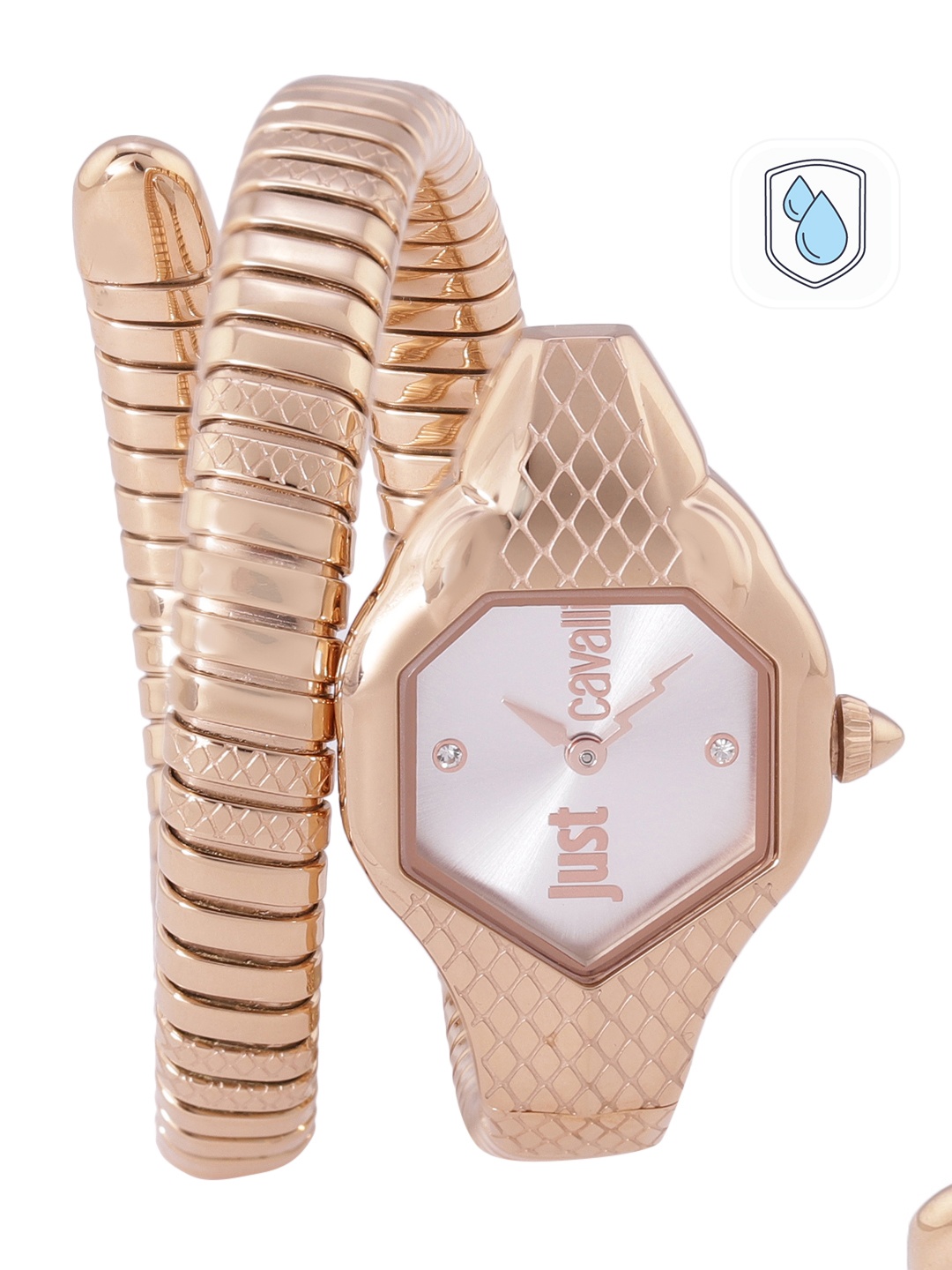 

Just Cavalli Women Silver-Toned Dial Wrap Around Straps Analogue Watch JC1L190M0055