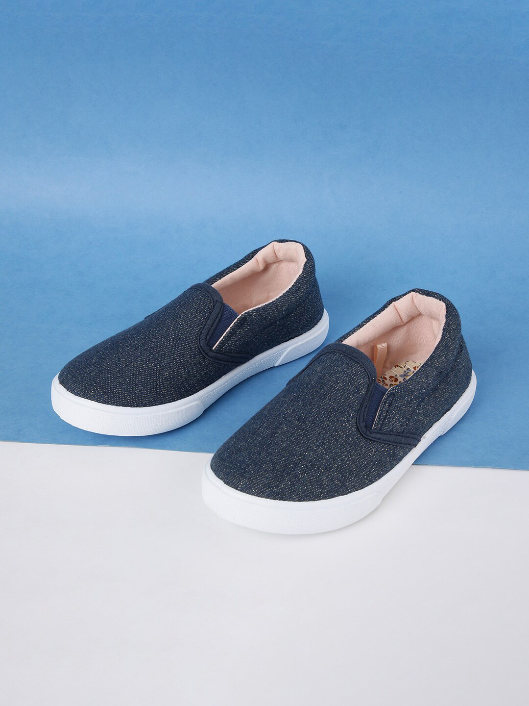 

max Girls Blue Slip-On Sneakers