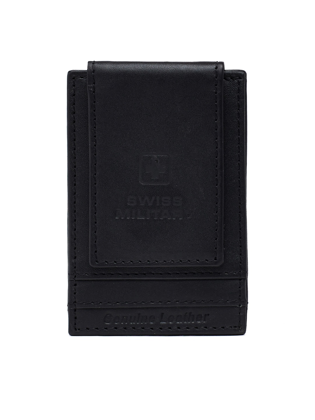 

SWISS MILITARY Men Black Solid Card Holder