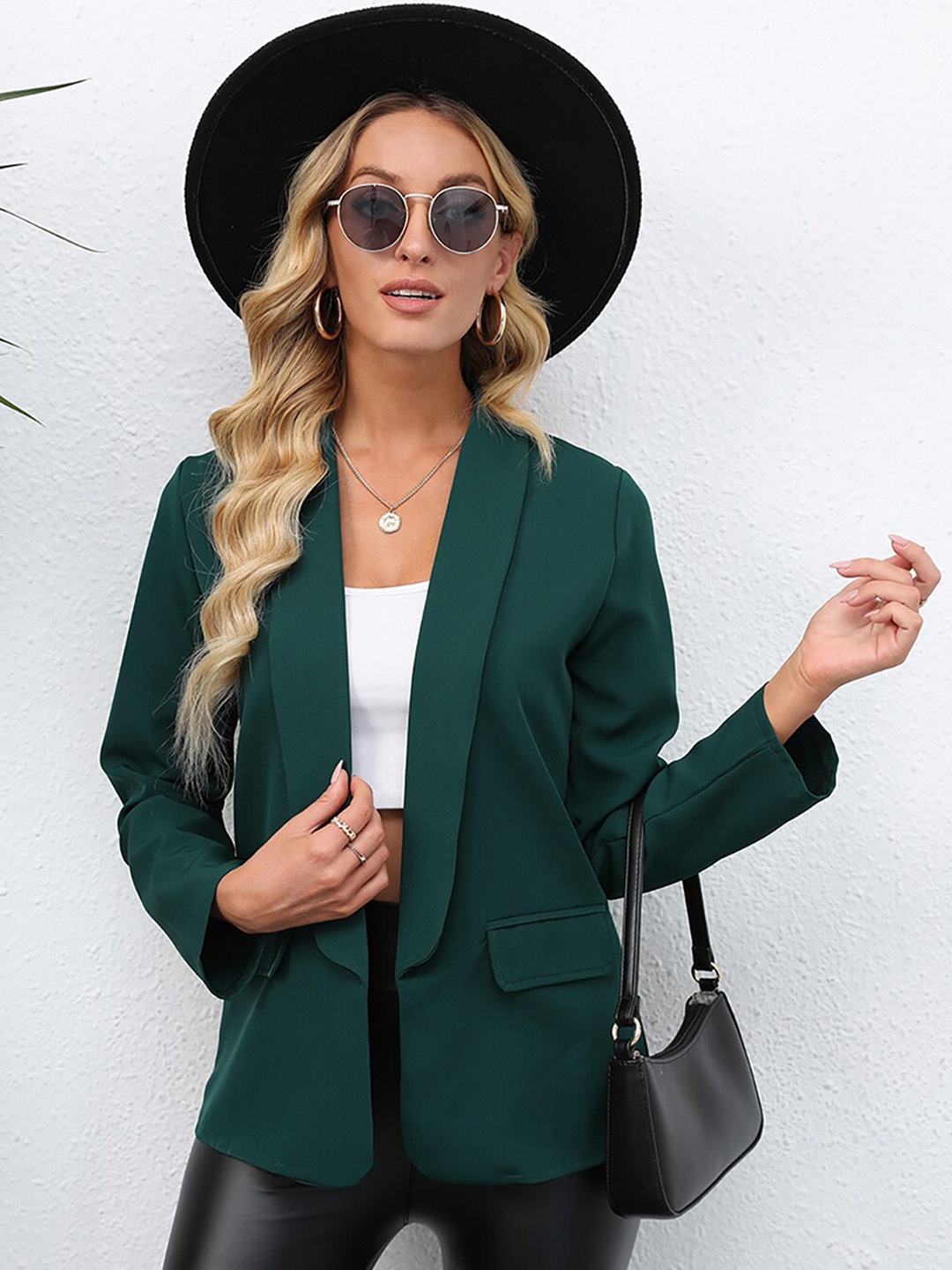 

BoStreet Women Green Open Front Jacket