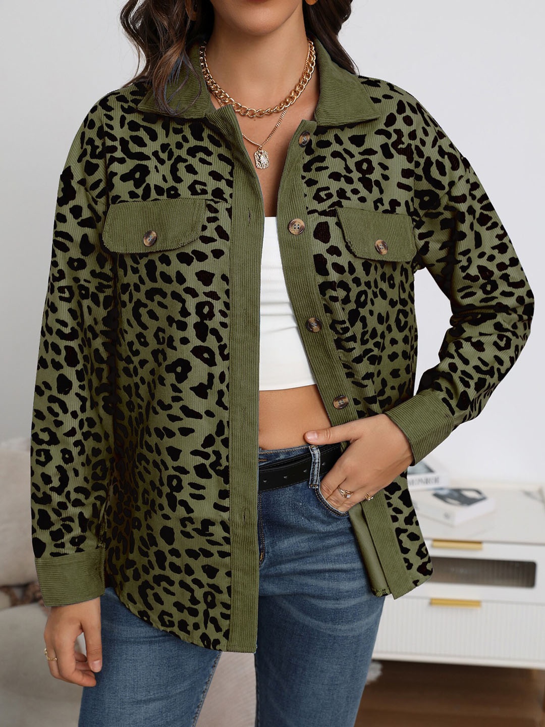 

BoStreet Women Green Printed Tailored Jacket