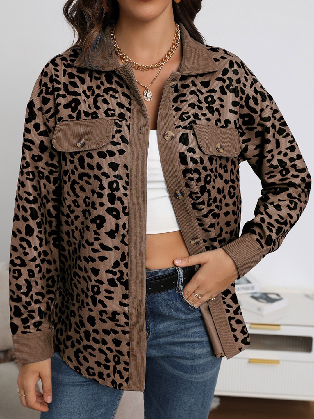 

BoStreet Women Brown Printed Tailored Jacket