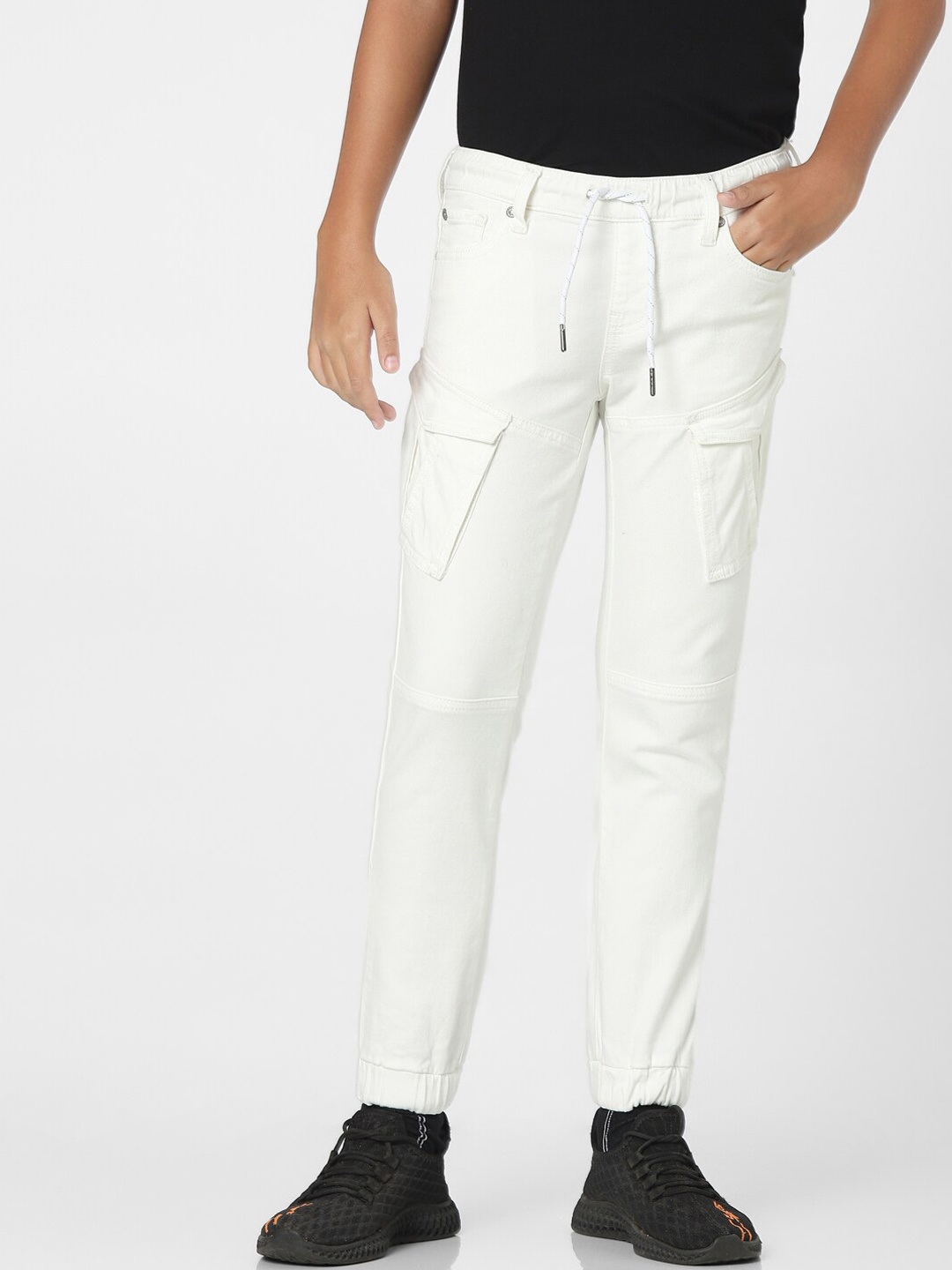 

Jack & Jones Junior Boys White Tapered Fit Joggers