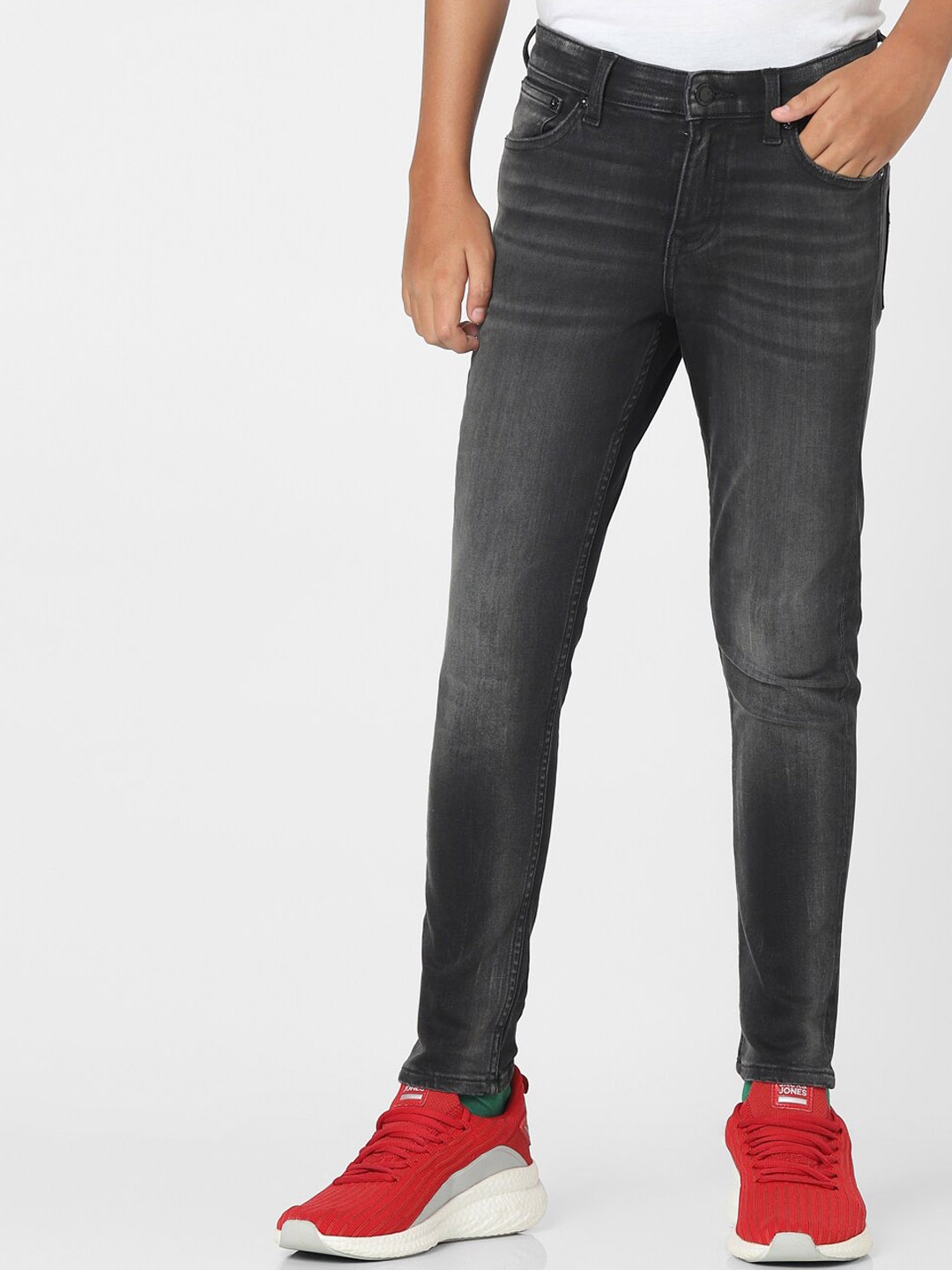 

Jack & Jones Junior Boys Grey Slim Fit Light Fade Jeans