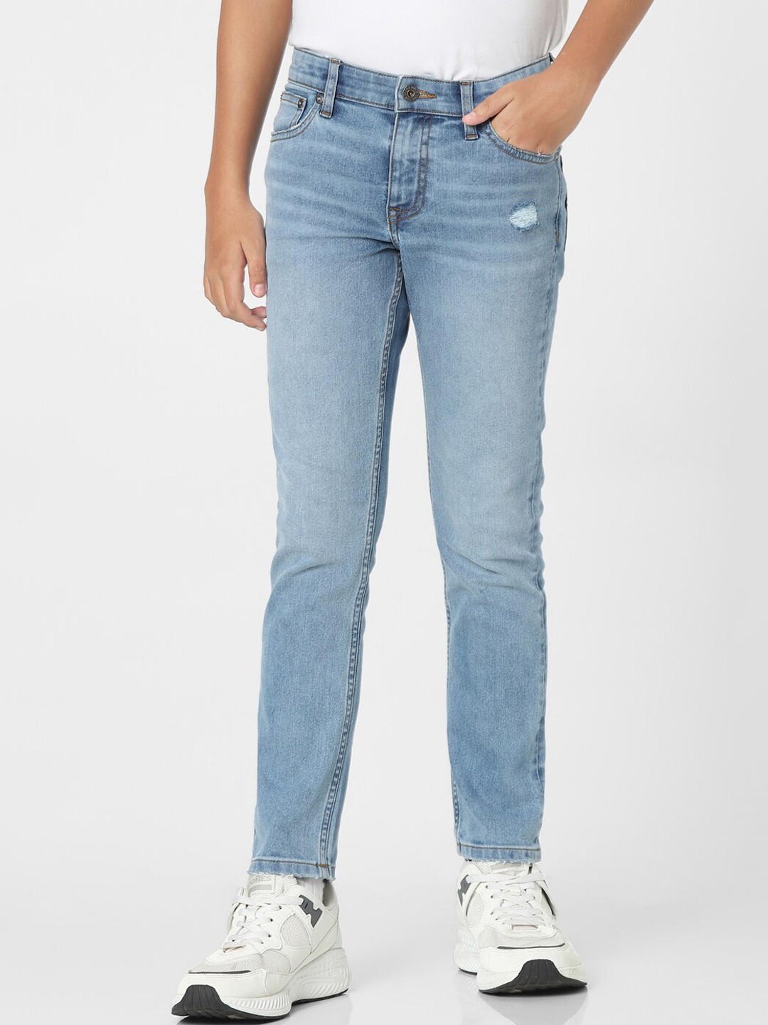 

Jack & Jones Junior Boys Blue Straight Fit Low Distress Heavy Fade Jeans
