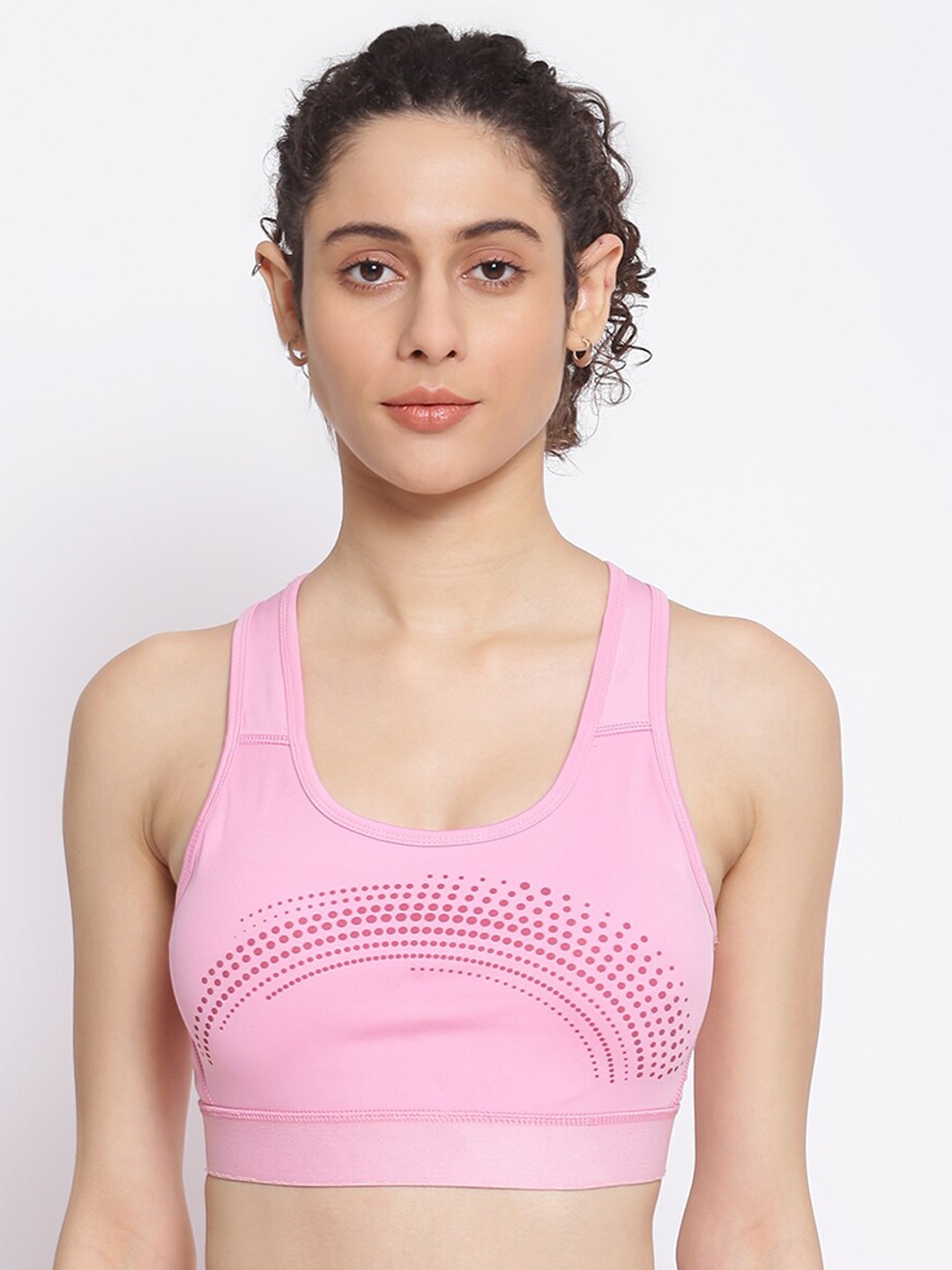 

DRYP EVOLUT Women Pink Geometric Printed Bra