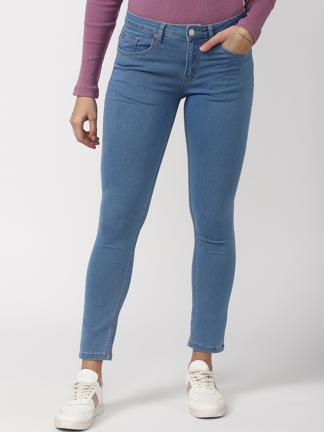 

FOREVER 21 Women Blue Slim Fit Jeans