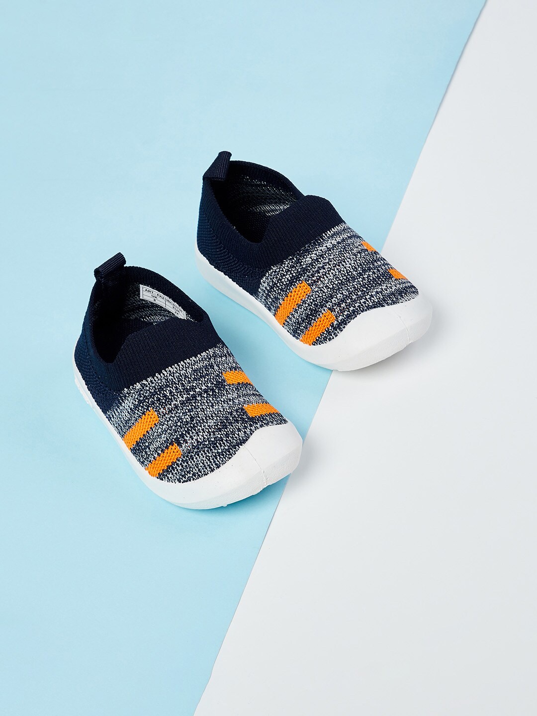 

max Boys Blue Woven Design Slip-On Sneakers