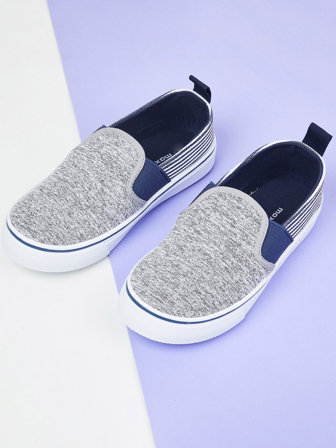 

max Boys Grey Slip-On Sneakers